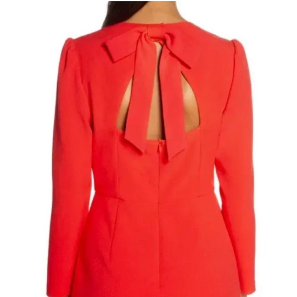 Eliza J Long Sleeve Bow Back Party Dress Red 6